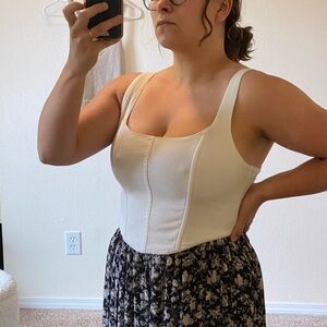 Linen blend corset top